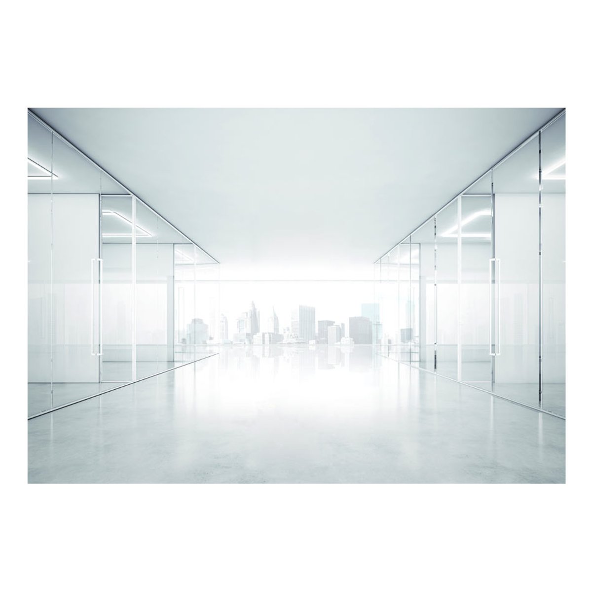 Papier peint intissé panoramique Ville et Architecture White City gris / argent, EDEN