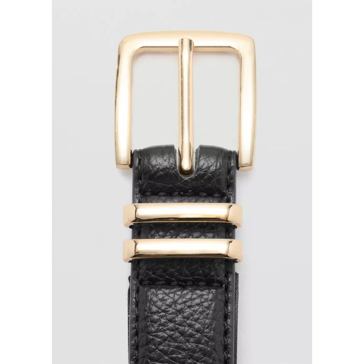 Ceinture boucle carrée noir, MANGO
