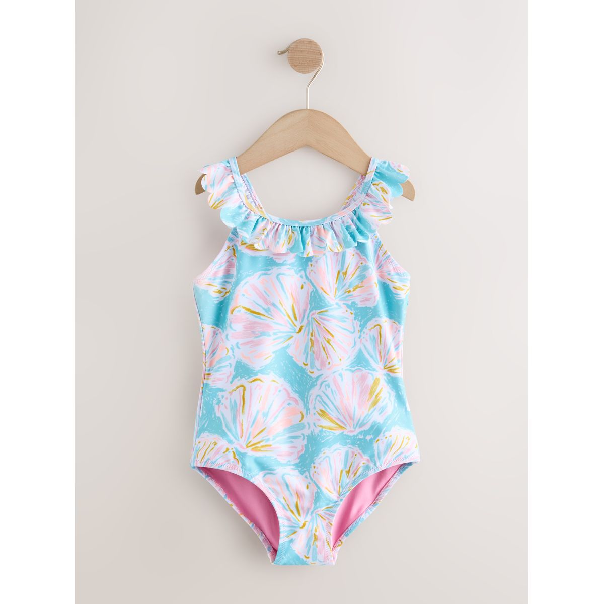 Maillot de bain à volants coquille bleue, NEXT