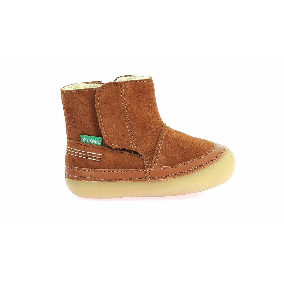 Bottines cuir fourrées Sokifaune camel, KICKERS