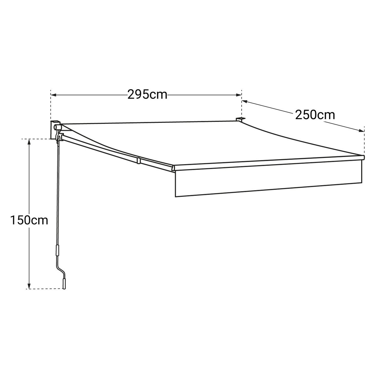 Store banne, 2,95x2,5m, SAULE gris, gris anthracite, HAPPY GARDEN