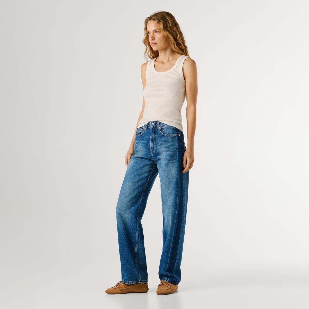 Willa - Jean Coupe Évasée, Taille Haute 12oz blue rigid denim, PEPE JEANS