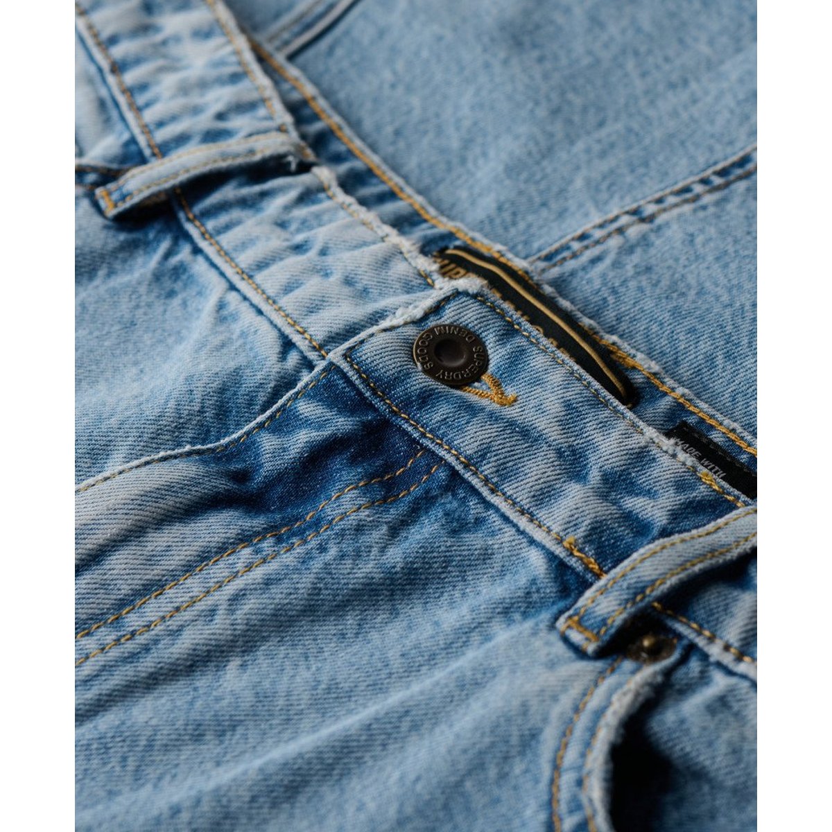 Jupe longue fendue en jean bleu beach, SUPERDRY