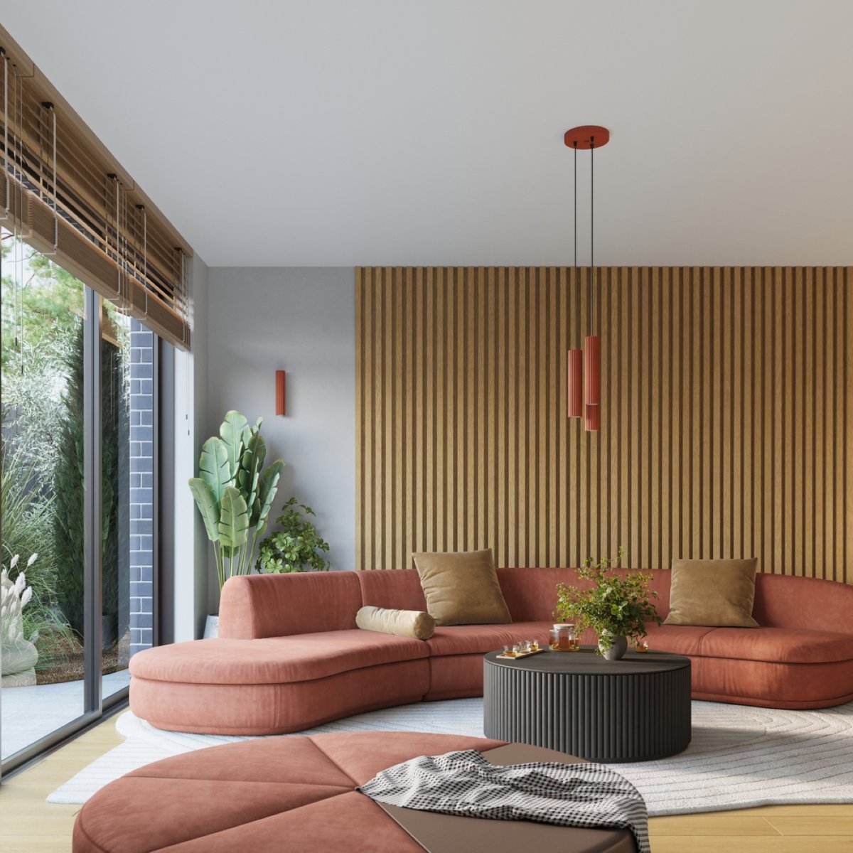 Applique Aluminium Ocre Rouge GU10 1 Karbon 10 rouge, EDEN