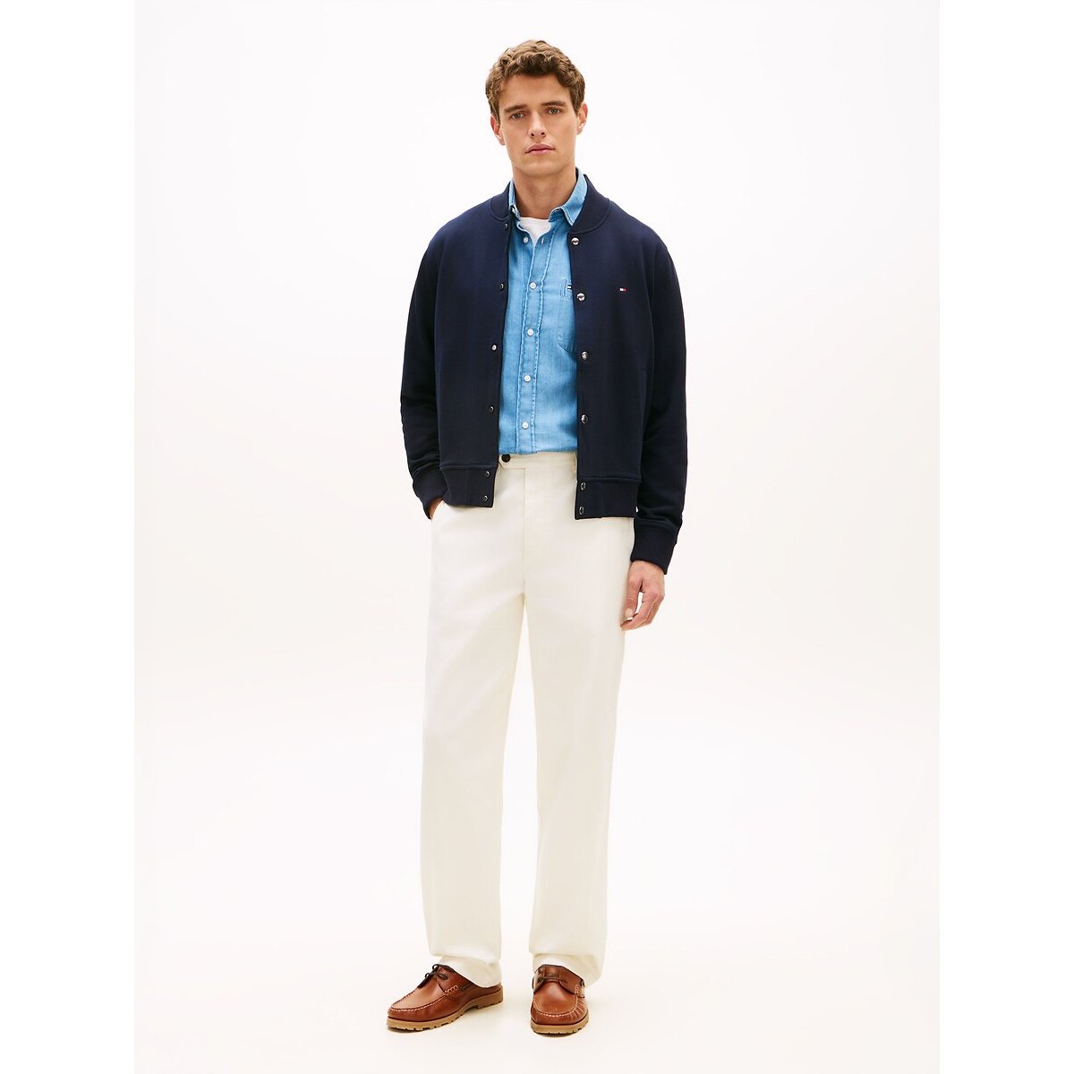 Bomber Terry blu scuro, TOMMY HILFIGER