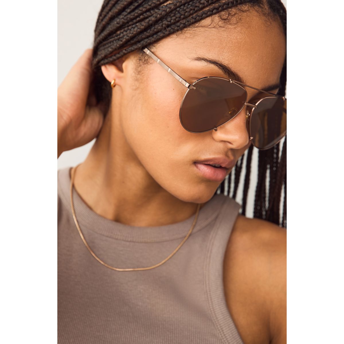 Lunettes de soleil style aviateur métallisées, NEXT
