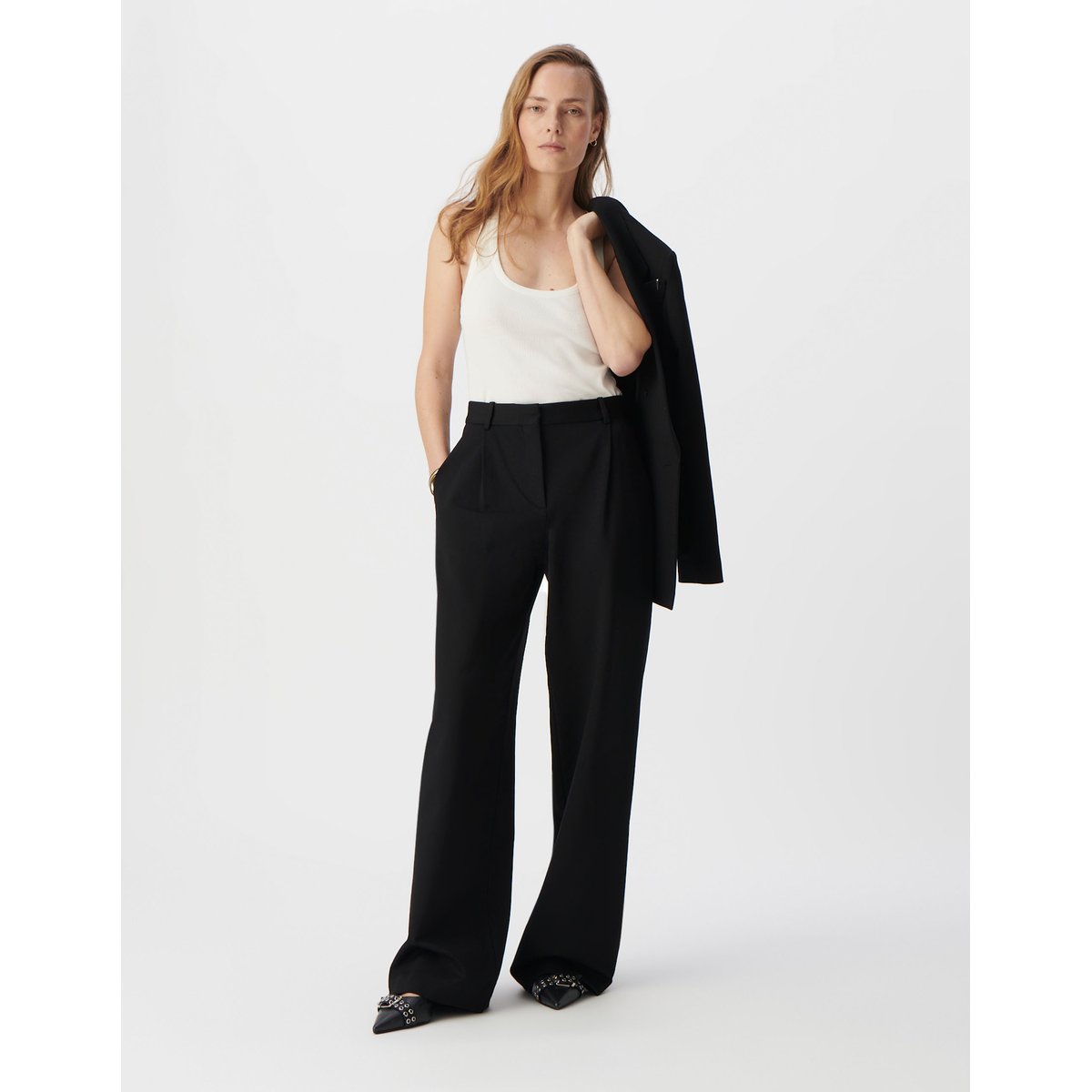 Pantalon de costume large maille Milano BUSINESS COLLECTION noir, IKKS