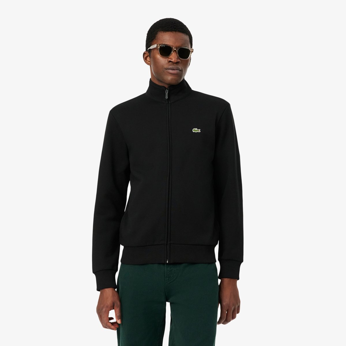 Sweatshirt zippé molleton noir-031, LACOSTE