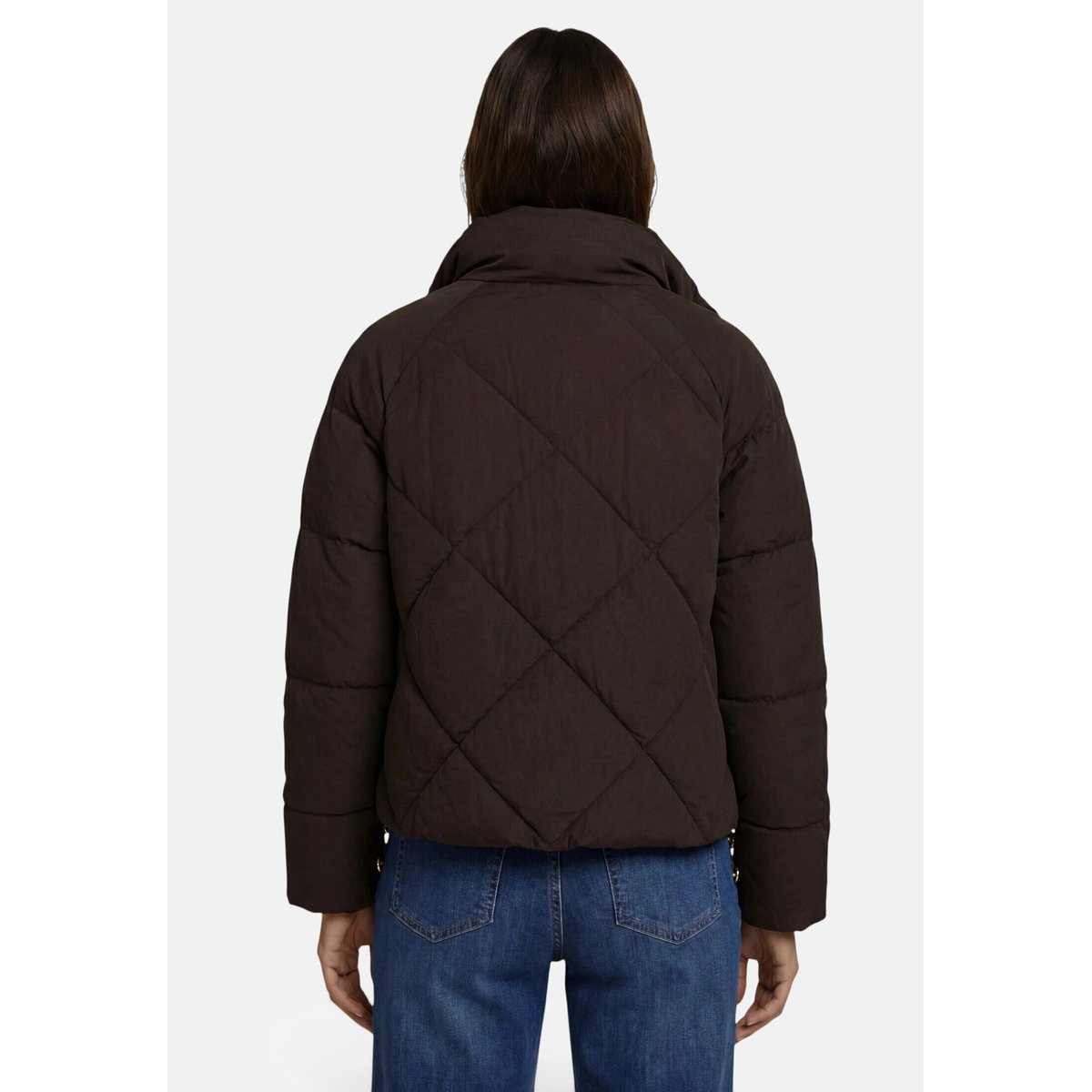 Veste matelassée à col droit black coffee, ZERO