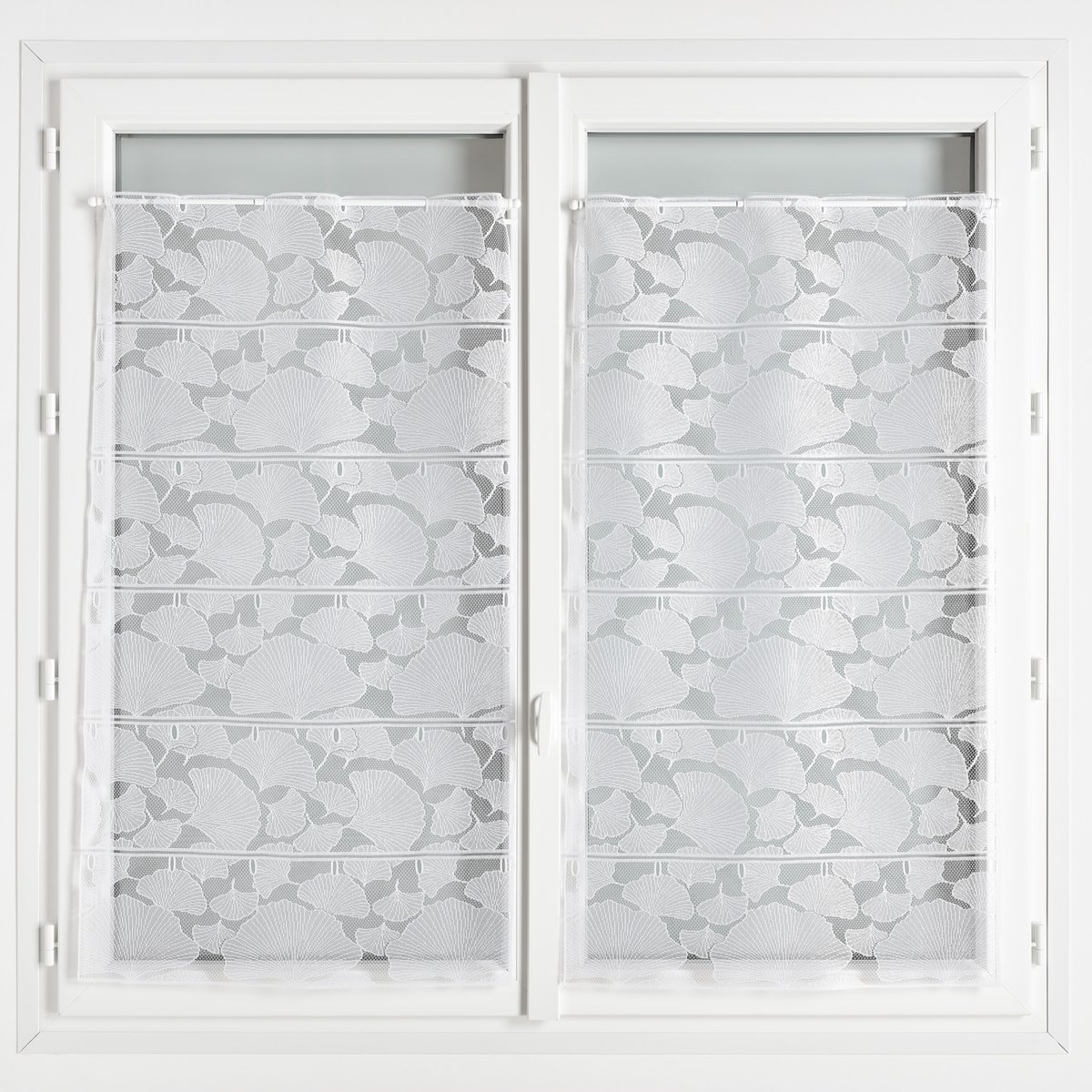Modulable en maille avec motifs ginkgos - QABANE blanc, HOME MAISON