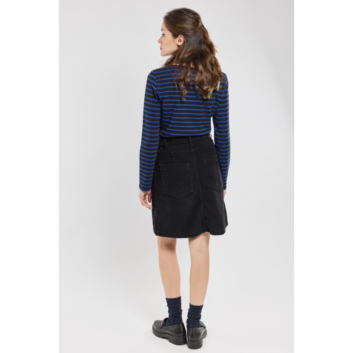Jupe en velours en coton noir, ARMOR-LUX
