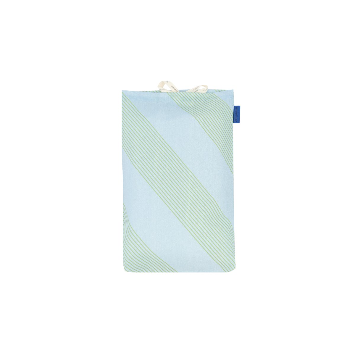 Housse de couette lit individuel Sheldon rayures diagonales vertes, NOBODINOZ