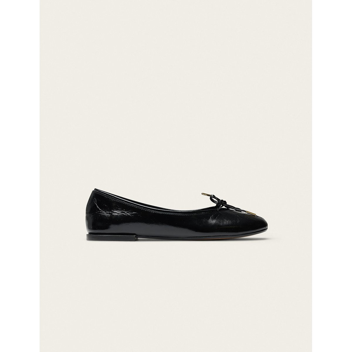 Ballerines PALEA cuir plissé noir, ODAJE