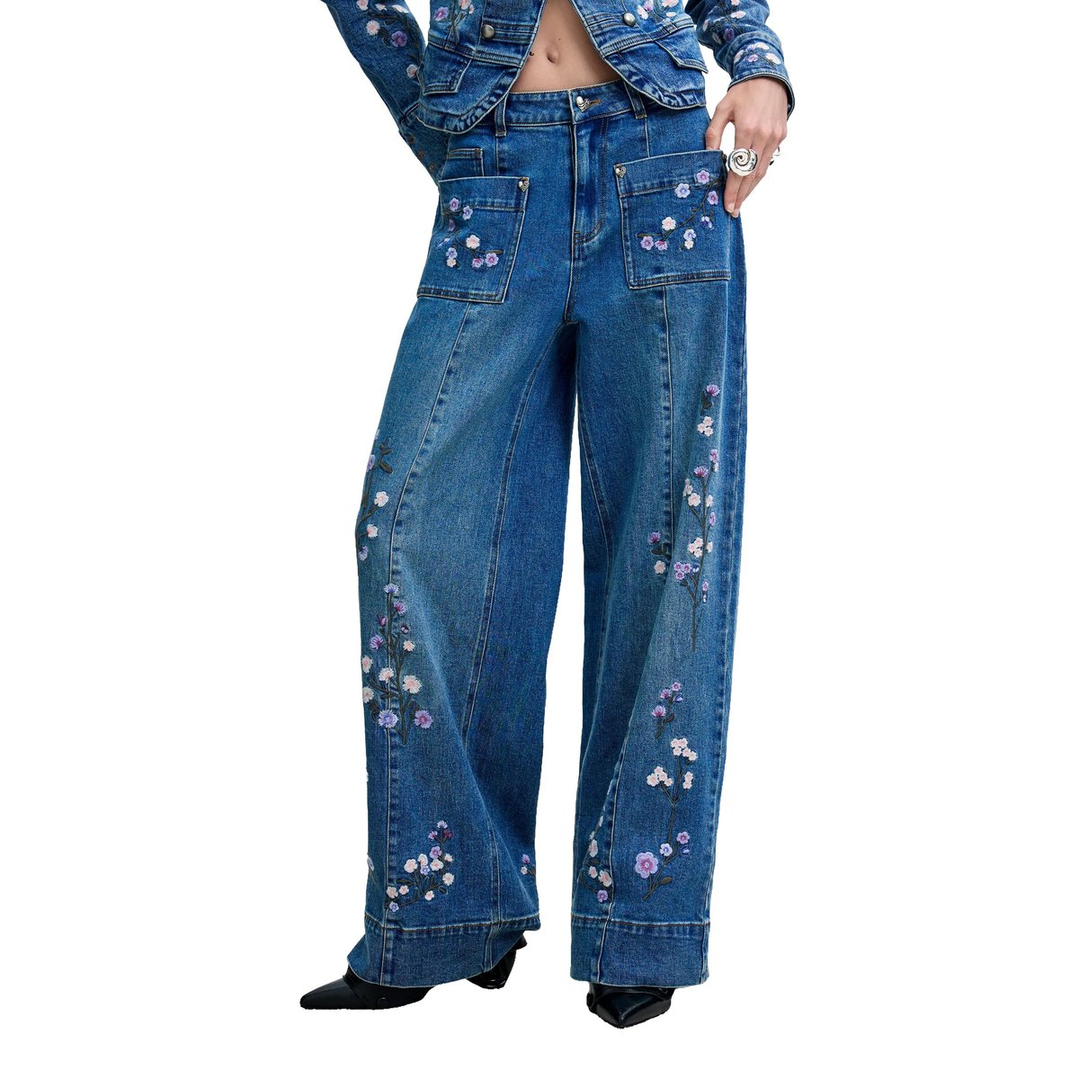 Jean droit M C Lacroix bleu, DESIGUAL