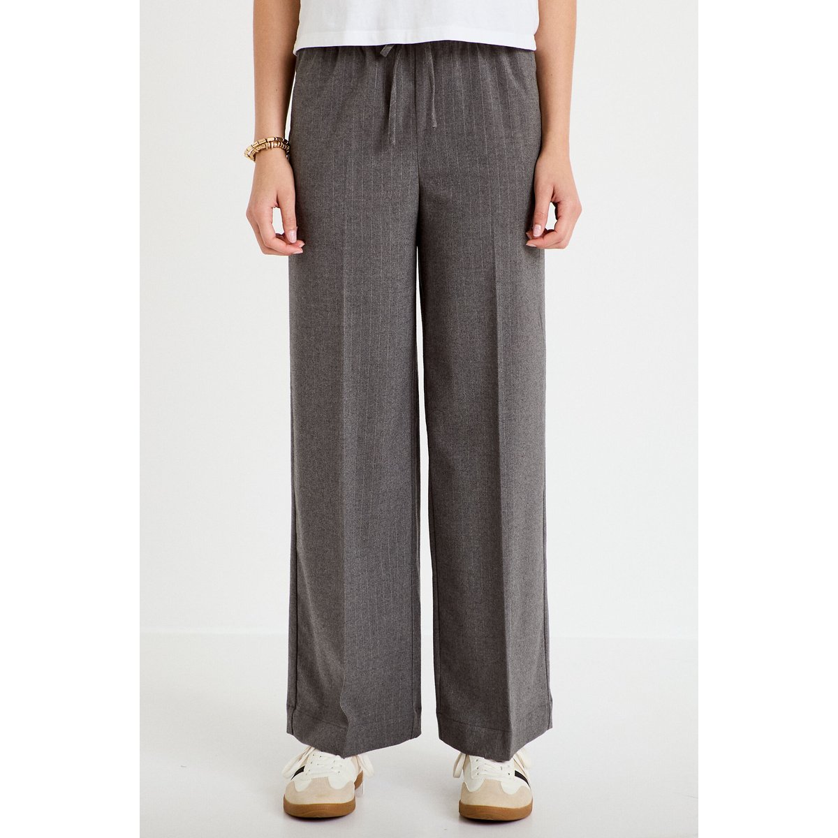 Pantalon large taille standard gris, CACHE CACHE