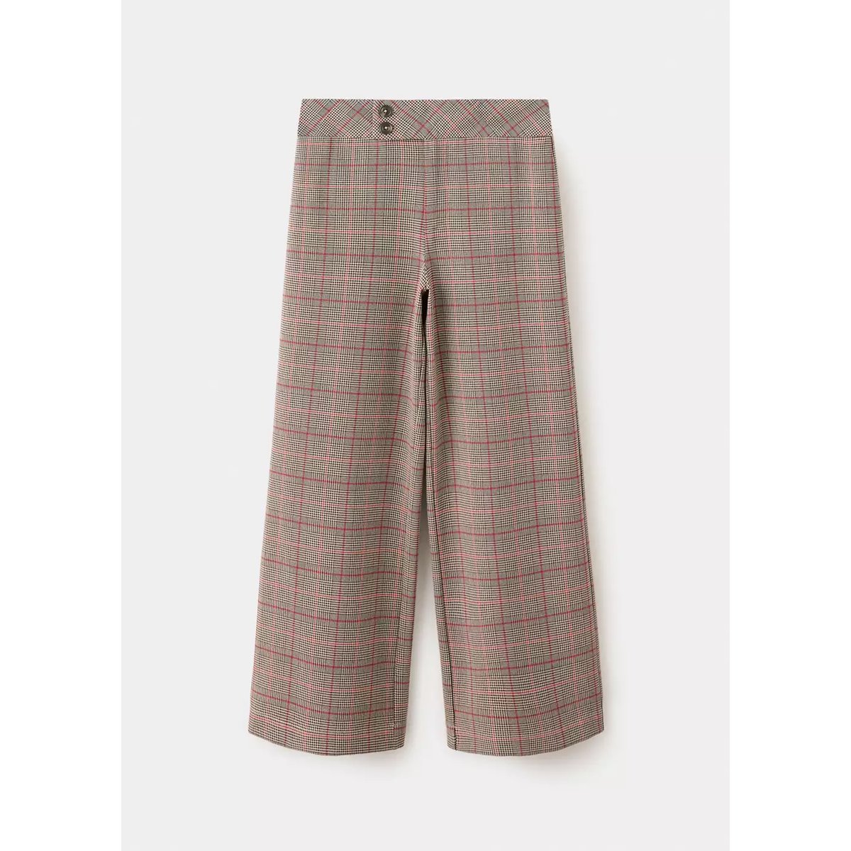Pantalon droit à carreaux marron, MANGO KIDS