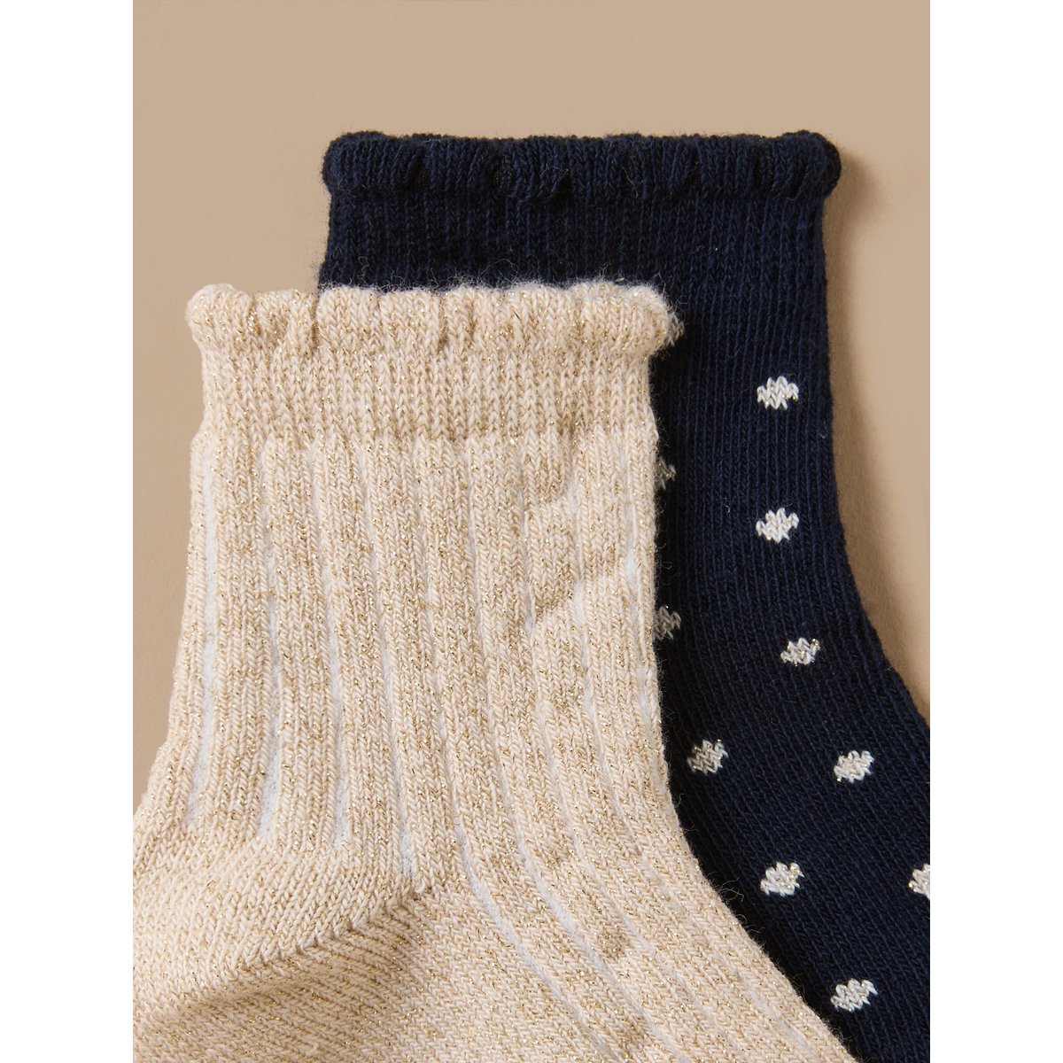 Lot de 2 paires de chaussettes de fête dore, CYRILLUS