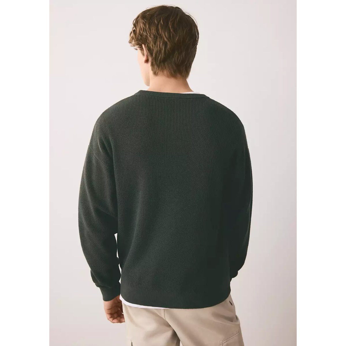 T-shirt en jersey de coton maille fine vert, MANGO TEEN