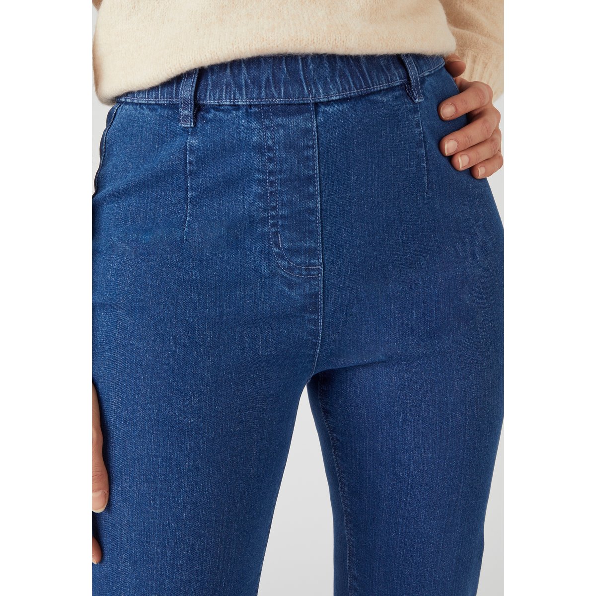 Jean effet ventre plat - Petite bleu denim moyen, DAMART