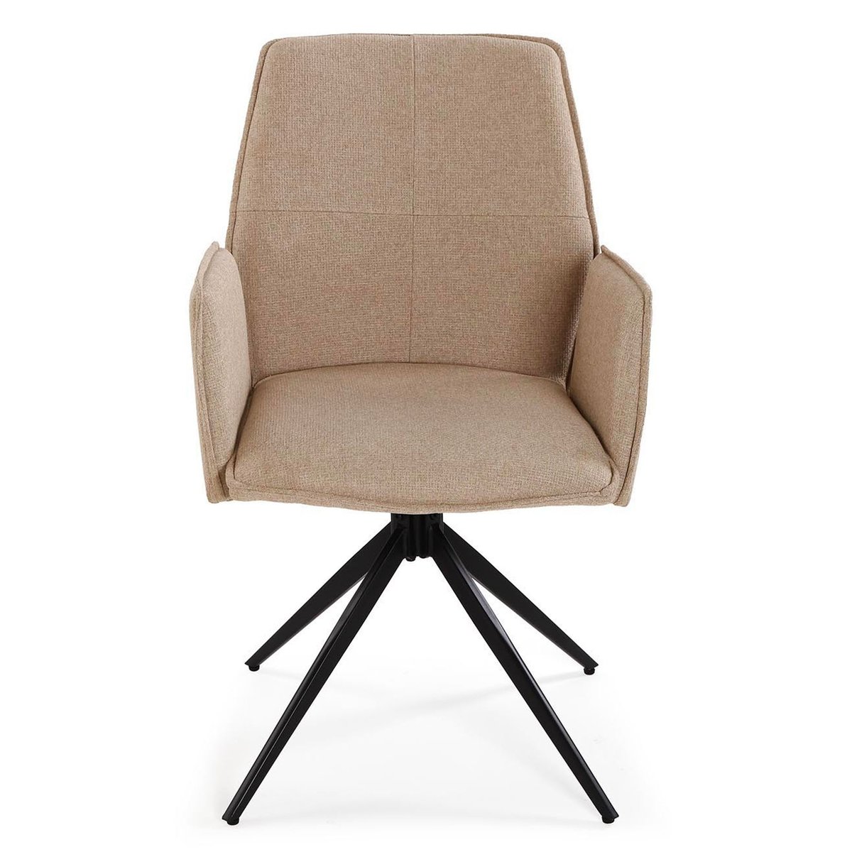 Fauteuil de bureau pivotant tissu beige 60.5x57.5x87cm beige, VERSA