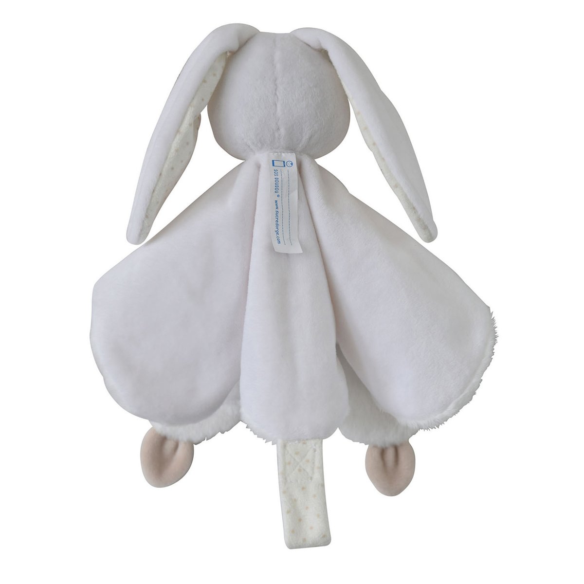 Doudou souple xl lapin accroche tetine beige, SUCRE D'ORGE