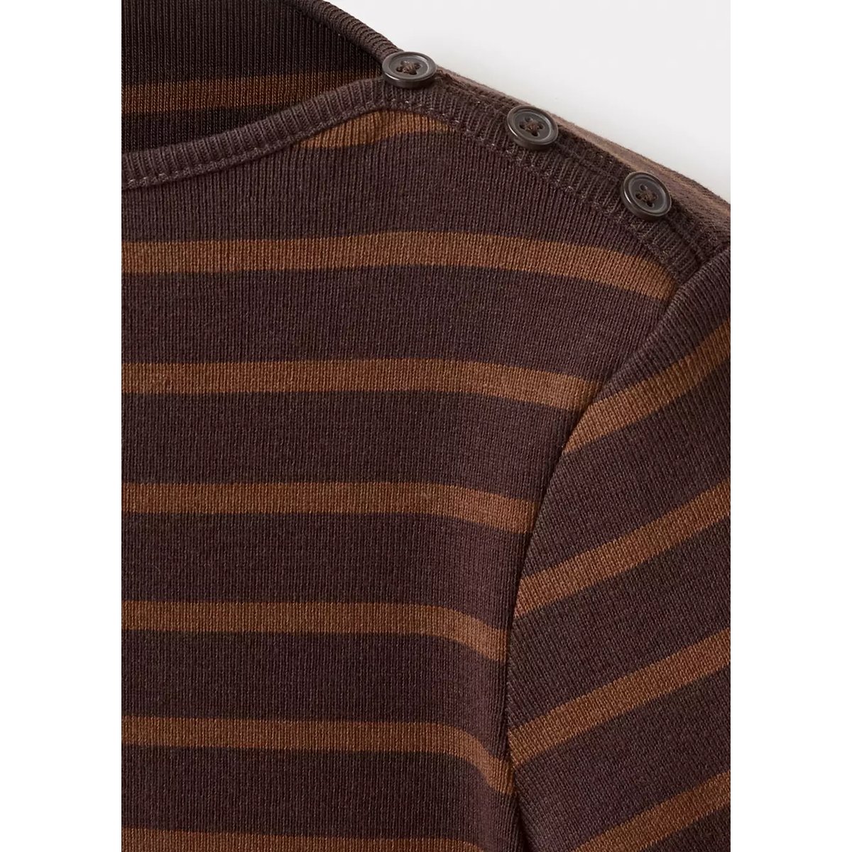 T-shirt coton à rayures marron, MANGO