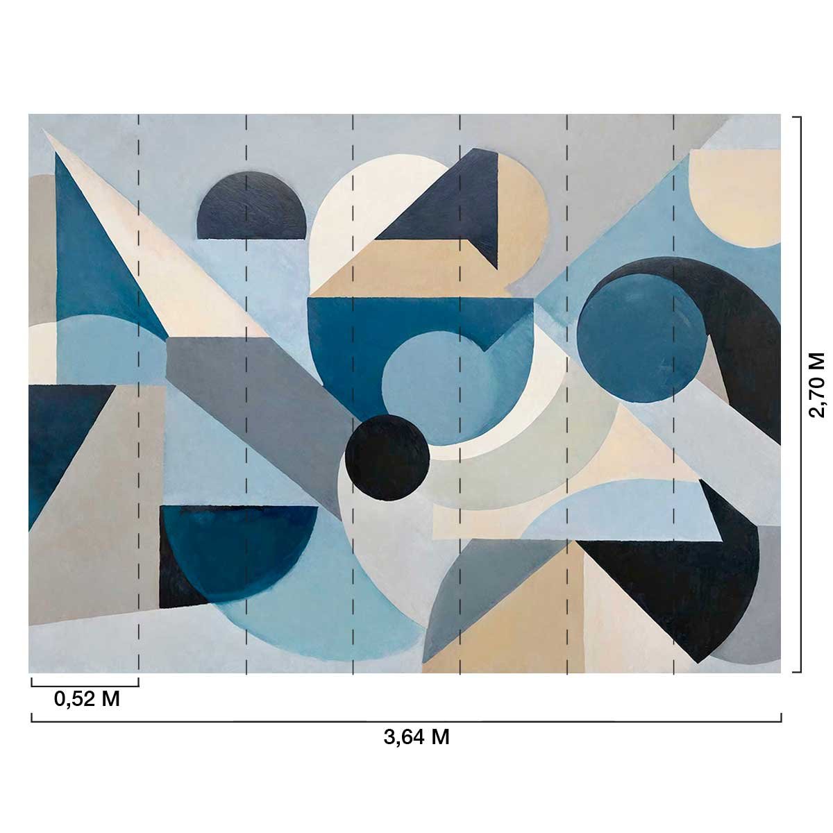 Papier peint Équilibre Bleu bleu, HEXOA