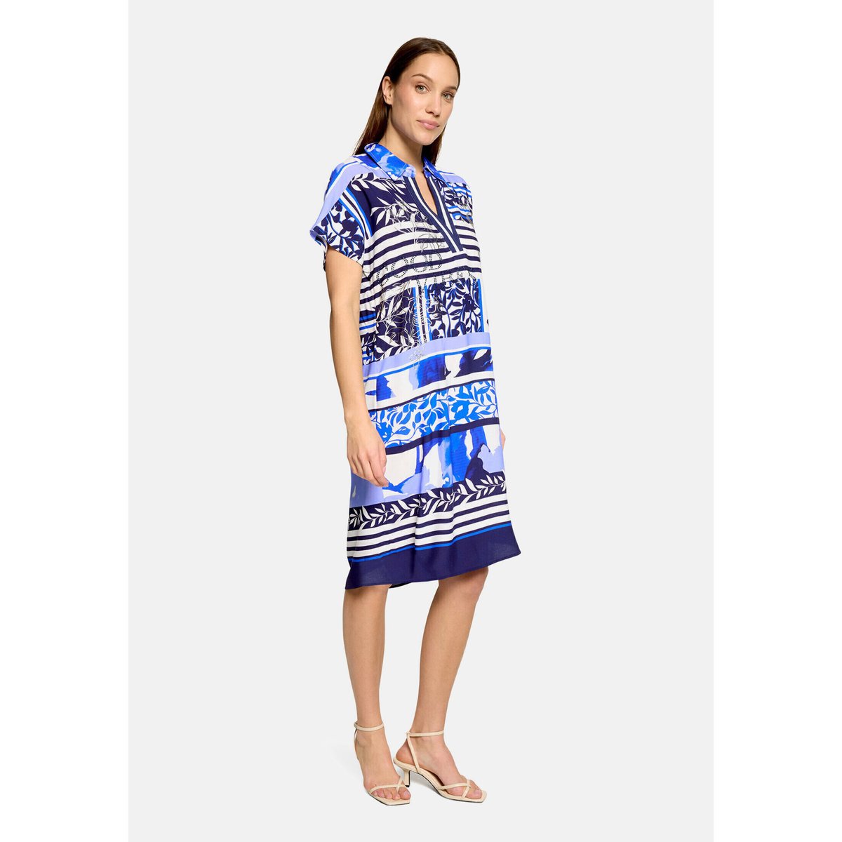 Robe d'été à manches tombantes bleu/blanc, BETTY BARCLAY