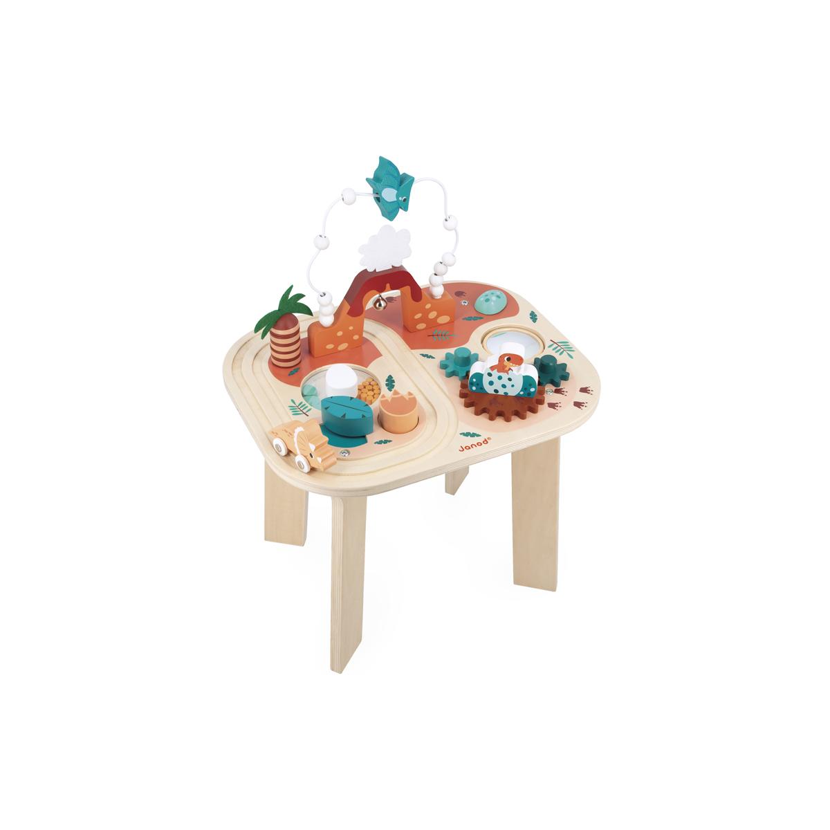 Table d'activités en bois Dino multicolore, JANOD