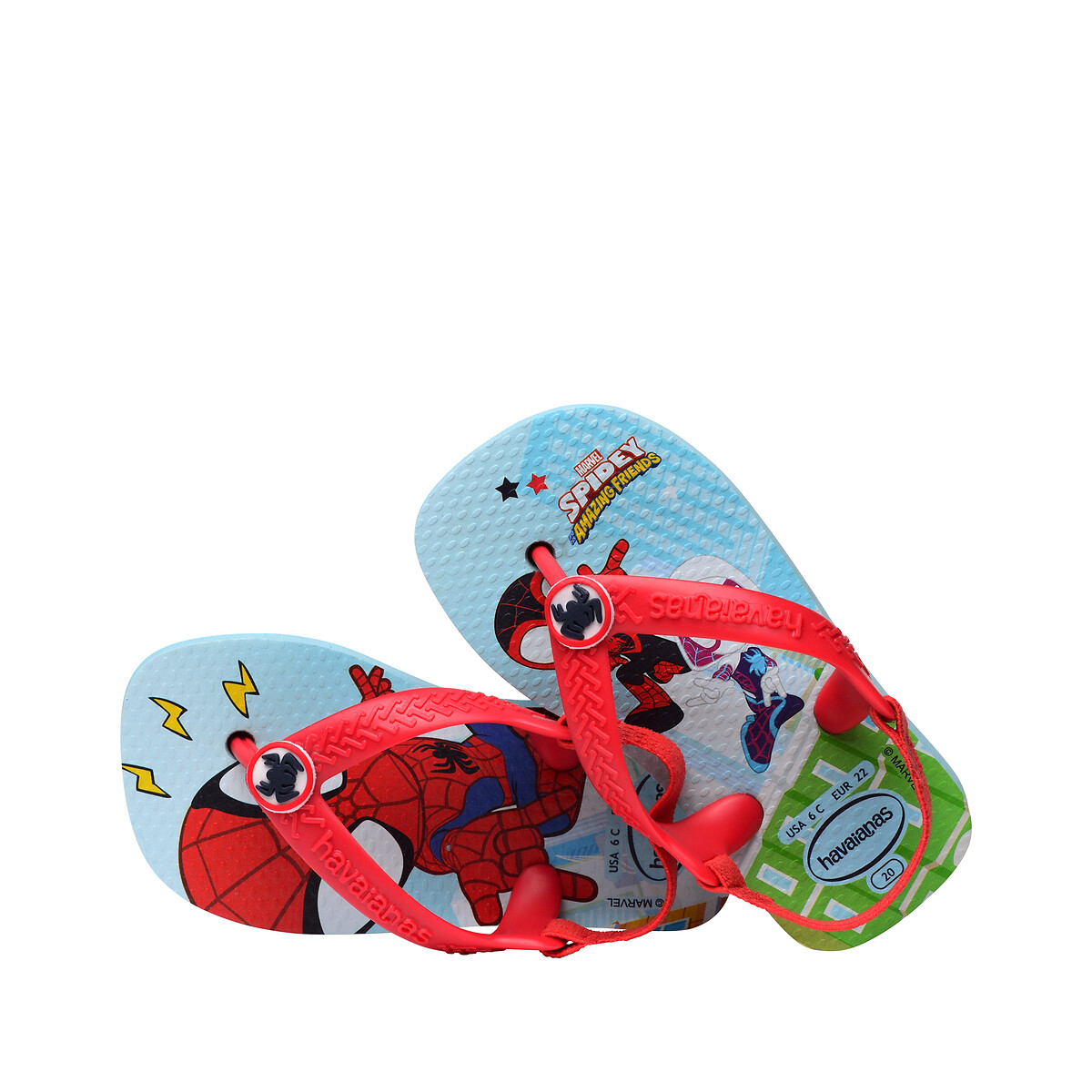 Tongs Baby Marvel bleu/rouge, HAVAIANAS