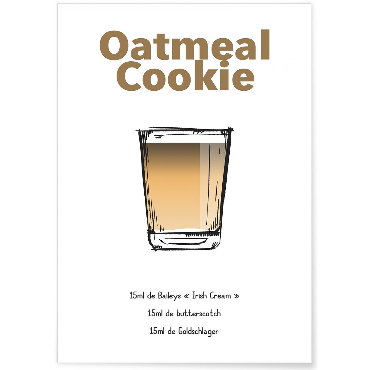 Affiche Shooter Oatmeal Cookie blanc, L'AFFICHERIE