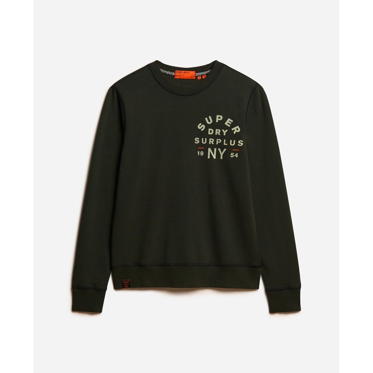 Sweat ras-du-cou à motif Surplus noir délavé, SUPERDRY