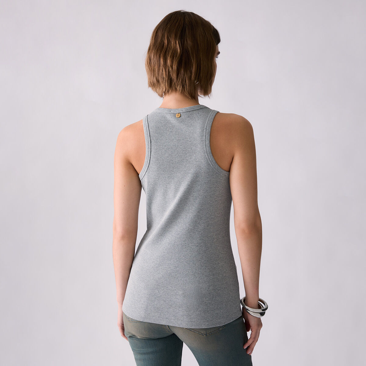 T-shirt avec décoration bijou gris, LIU JO
