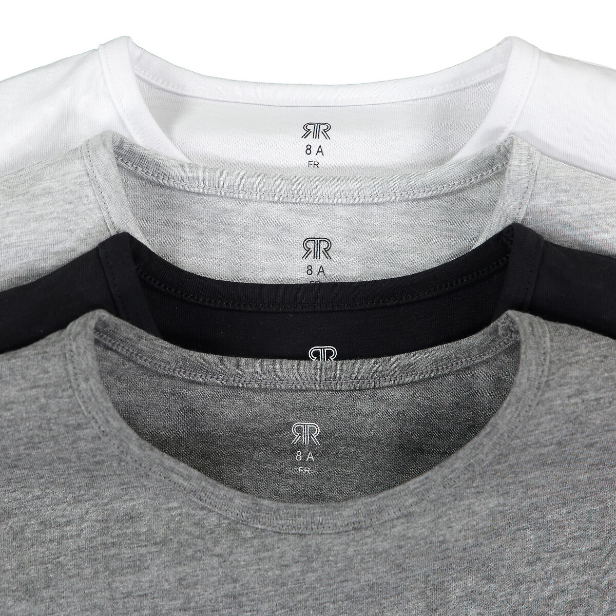 Pack of 4 T-Shirts black + grey + white, LA REDOUTE COLLECTIONS