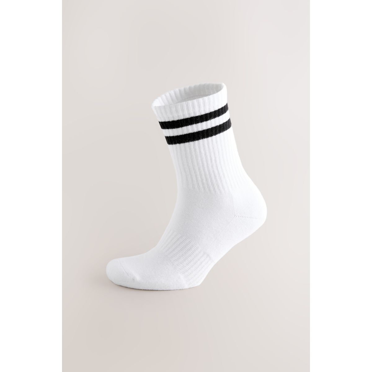 Chaussettes de sport, 4 paires blanc avec bande noire, NEXT
