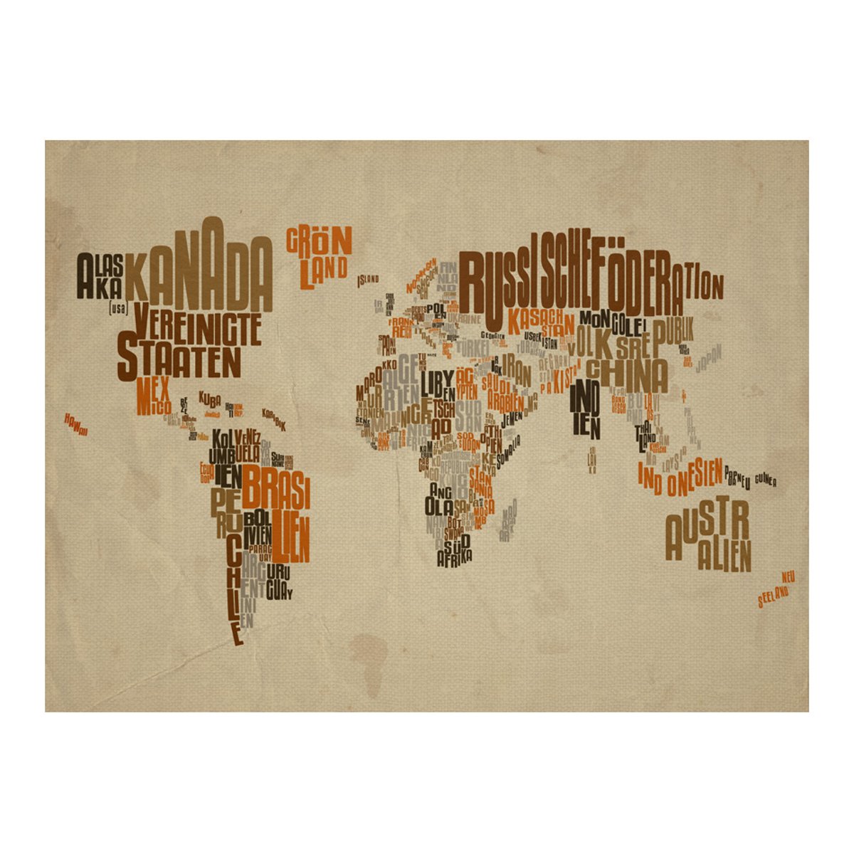 Papier peint intissé panoramique Carte du monde Indiana Jones - map of adventures multicouleur, EDEN