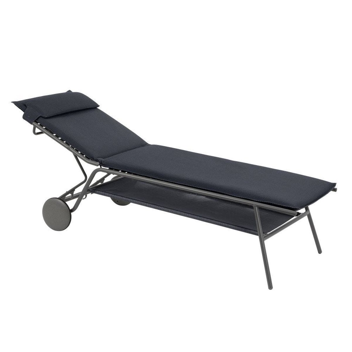 Lit bain de soleil matelassé haut - MIAMI II gris dark grey, LAFUMA MOBILIER