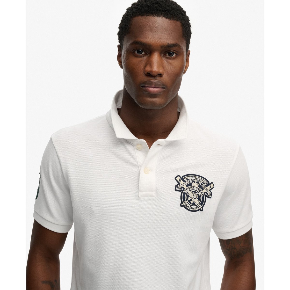Polo Crest coupe décontractée optic, SUPERDRY