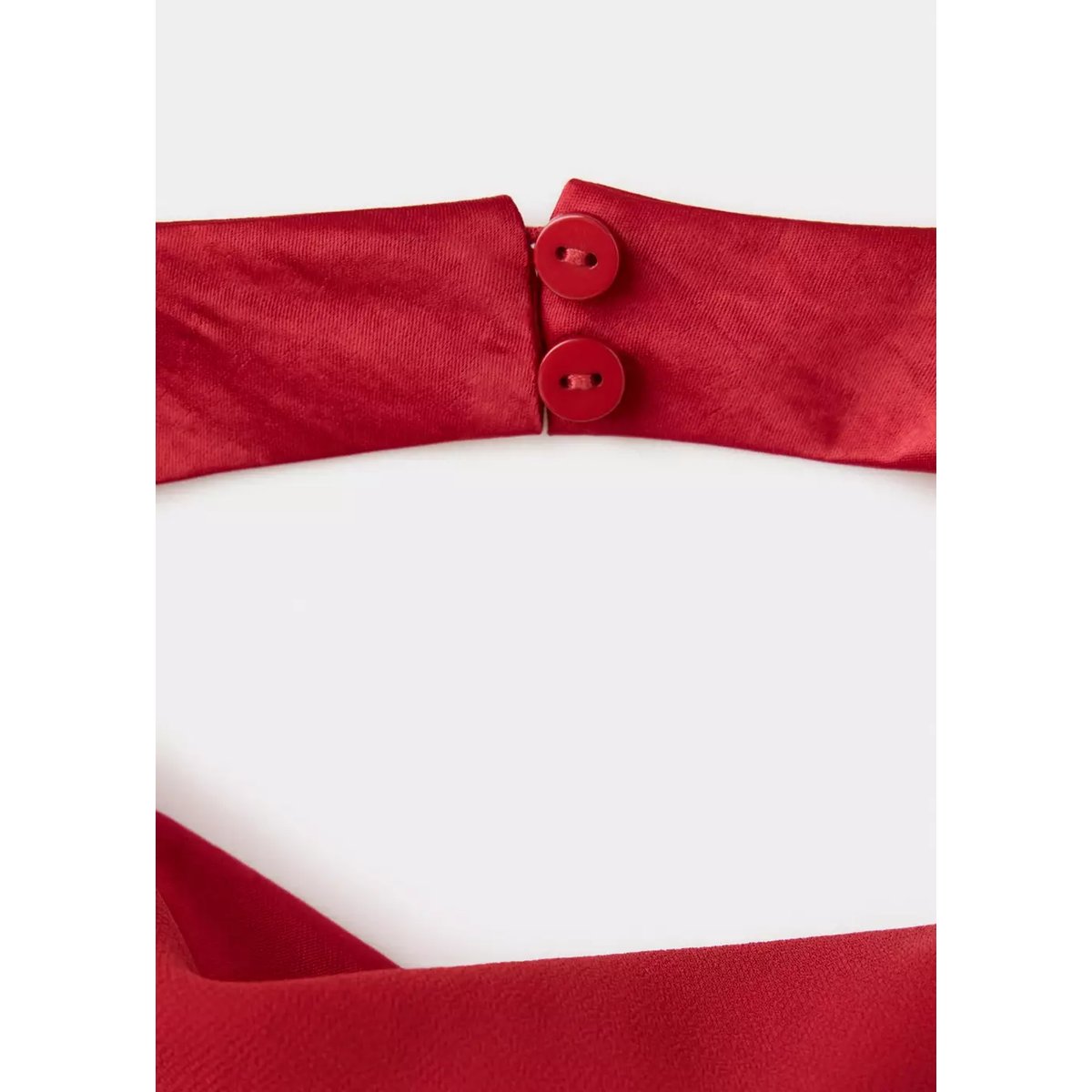 Top halter à encolure drapé rouge, MANGO