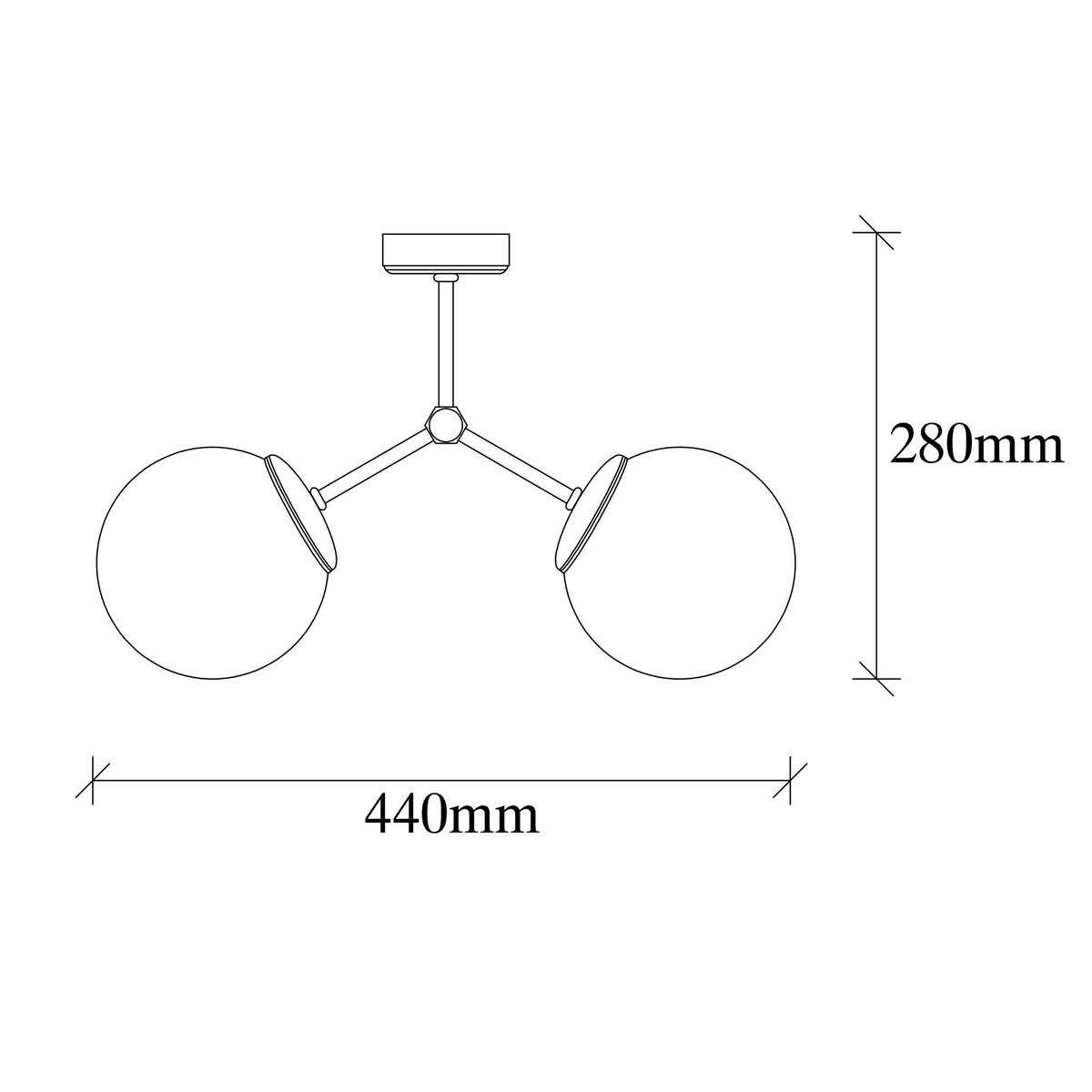 Plafonnier design 2 globes en verre SIERRE noir, PIER IMPORT