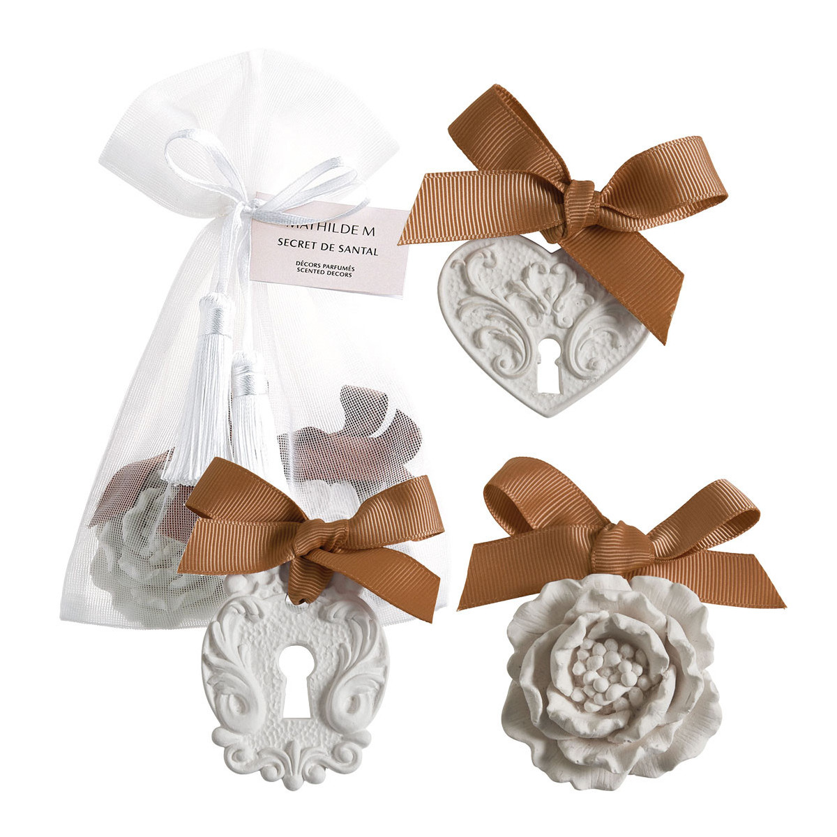 Pochon 3 décors parfumés Secret de Santal blanc, MATHILDE M