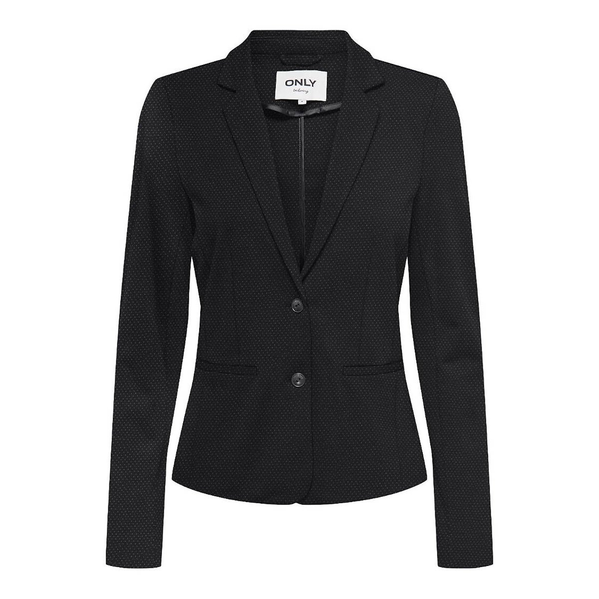 Blazer cintré, boutonné noir grisé, ONLY