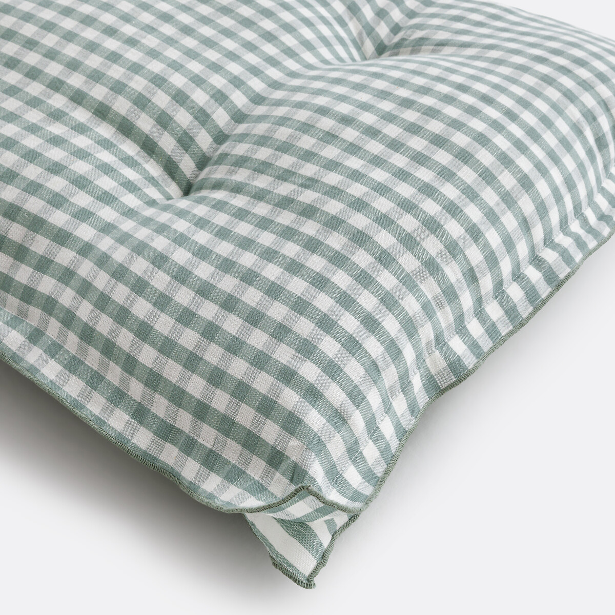 Tapete de chão em xadrez, algodão e linho, comprimento 120 cm, Cottage verde-acinzentado, LA REDOUTE INTERIEURS