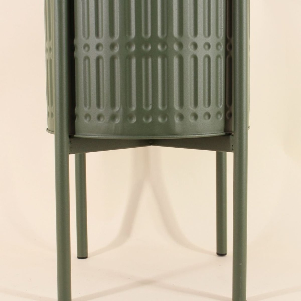 Set de 3 cache-pots en métal structuré vert, ORNAMI