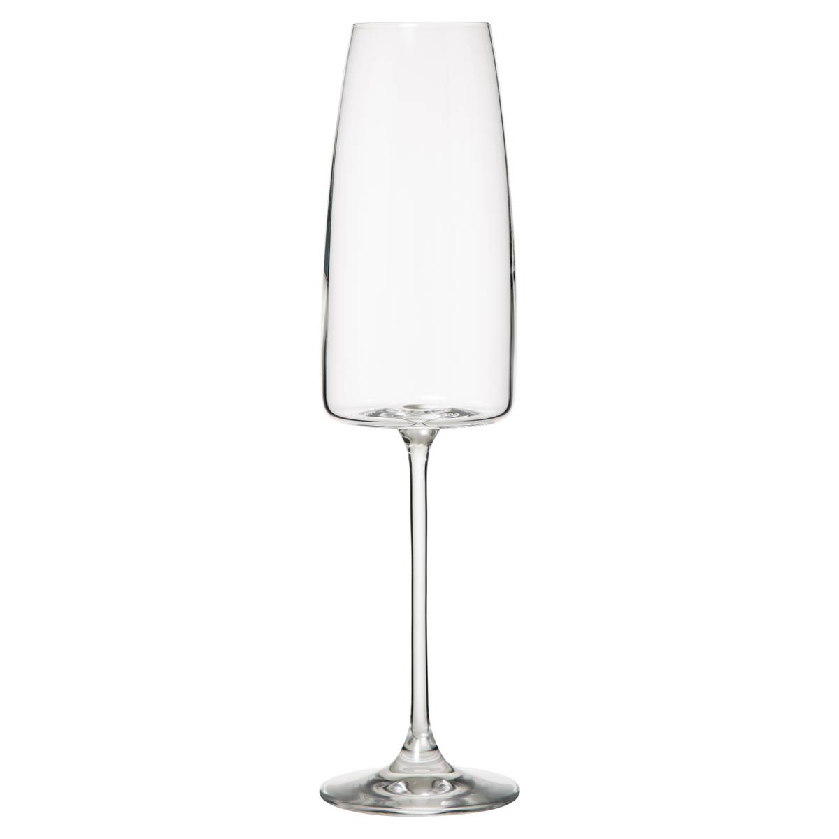 Lot de 6 flûtes à champagne en verre cristallin 34 cl ANGARA transparent, SECRET DE GOURMET
