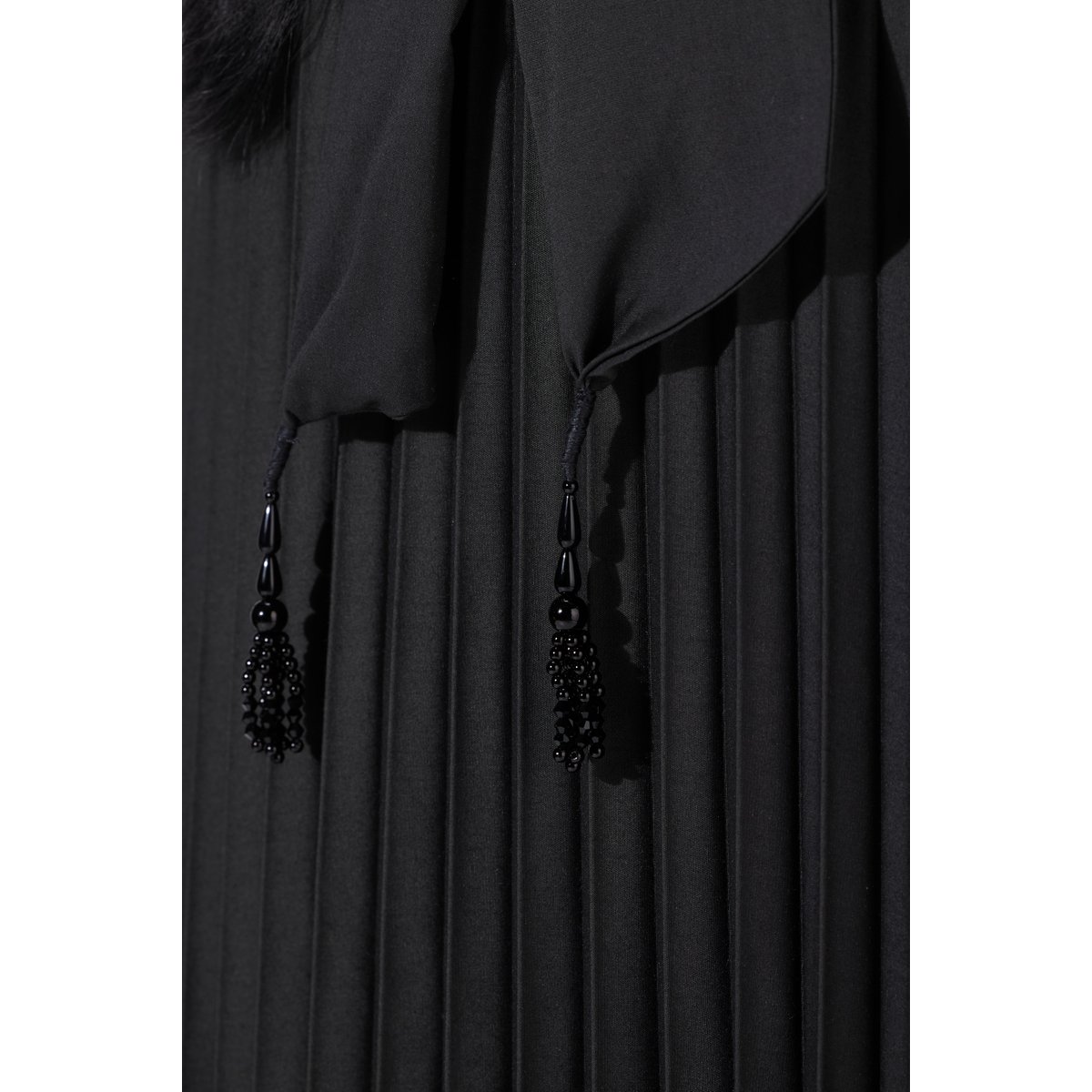 Robe plissée longueur midi, coupe évasée noir, ULLA POPKEN
