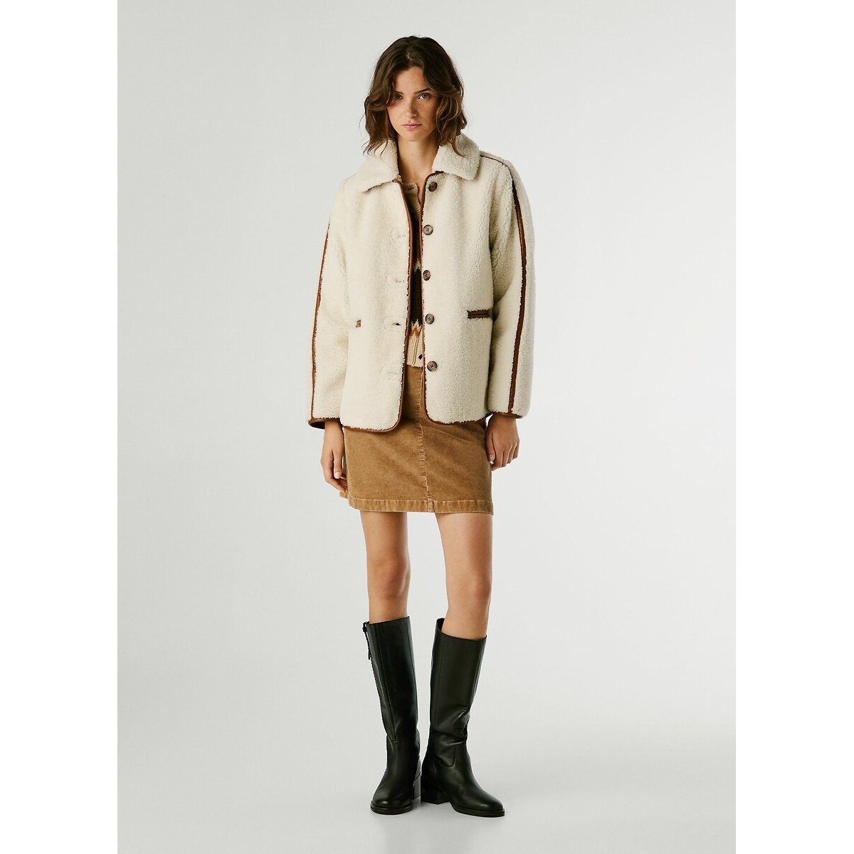 Manteau sherpa TRUTH ecru, PEPE JEANS