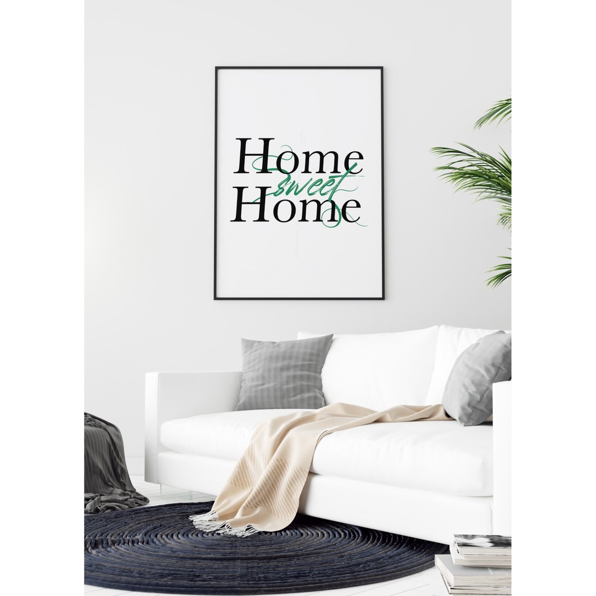 Affiche Home Sweet Home blanc, L'AFFICHERIE