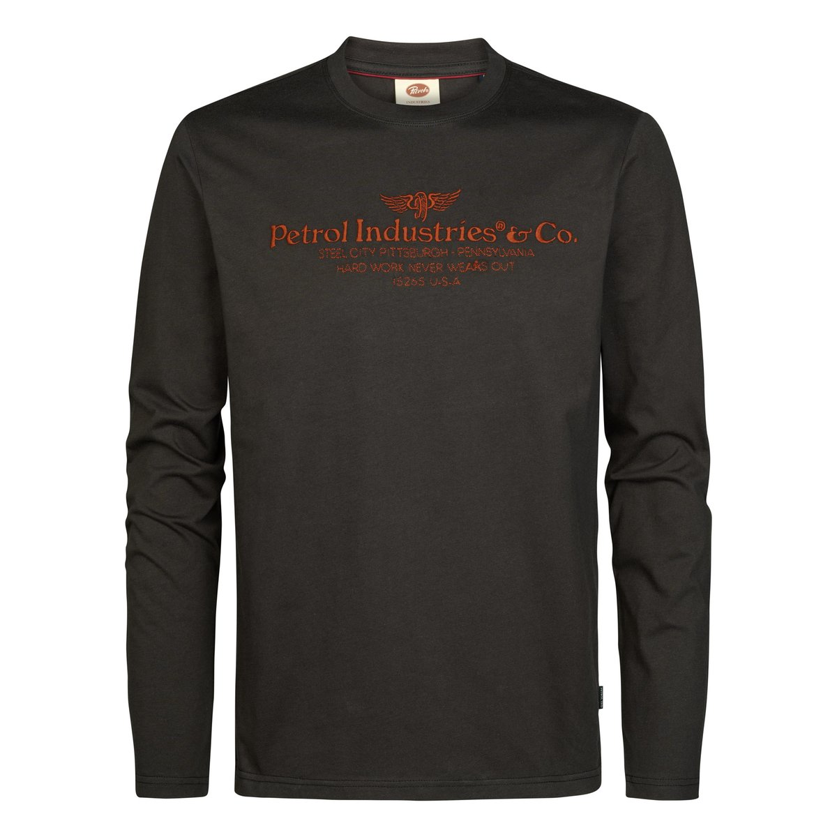 T-shirt à manches longues imprimé millwall noir iron steel, PETROL INDUSTRIES