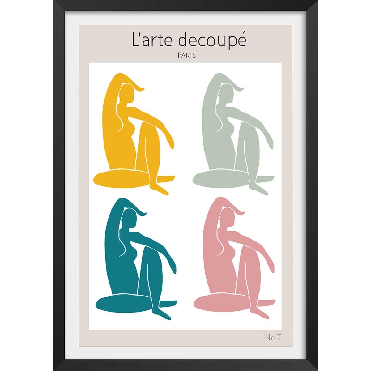 Affiche l'arte upé affiche + cadre en bois - noir, HEXOA